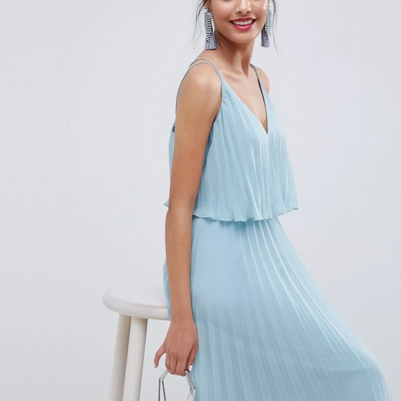 ASOS Design Pleated Crop Top Midi Dress - Picture 5 of 11